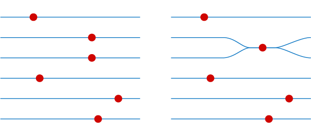 1-dimensional branched spacetime manifold with one fermion